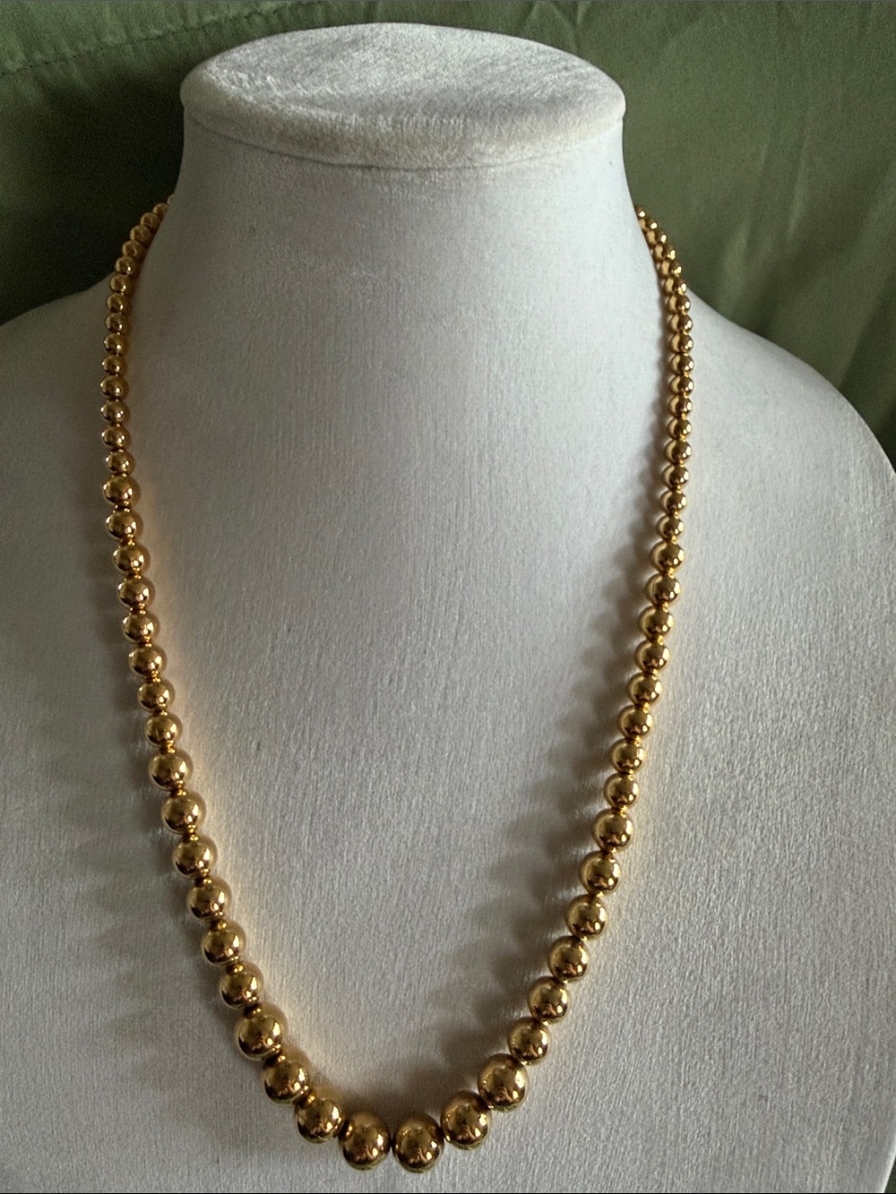 Napier Gold Bead Necklace - Shiny Gold Tone